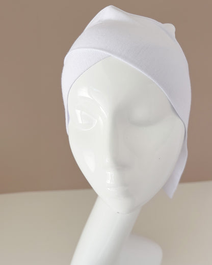 CROSS FRONT Mesh net top Hijab Undercap - WHITE